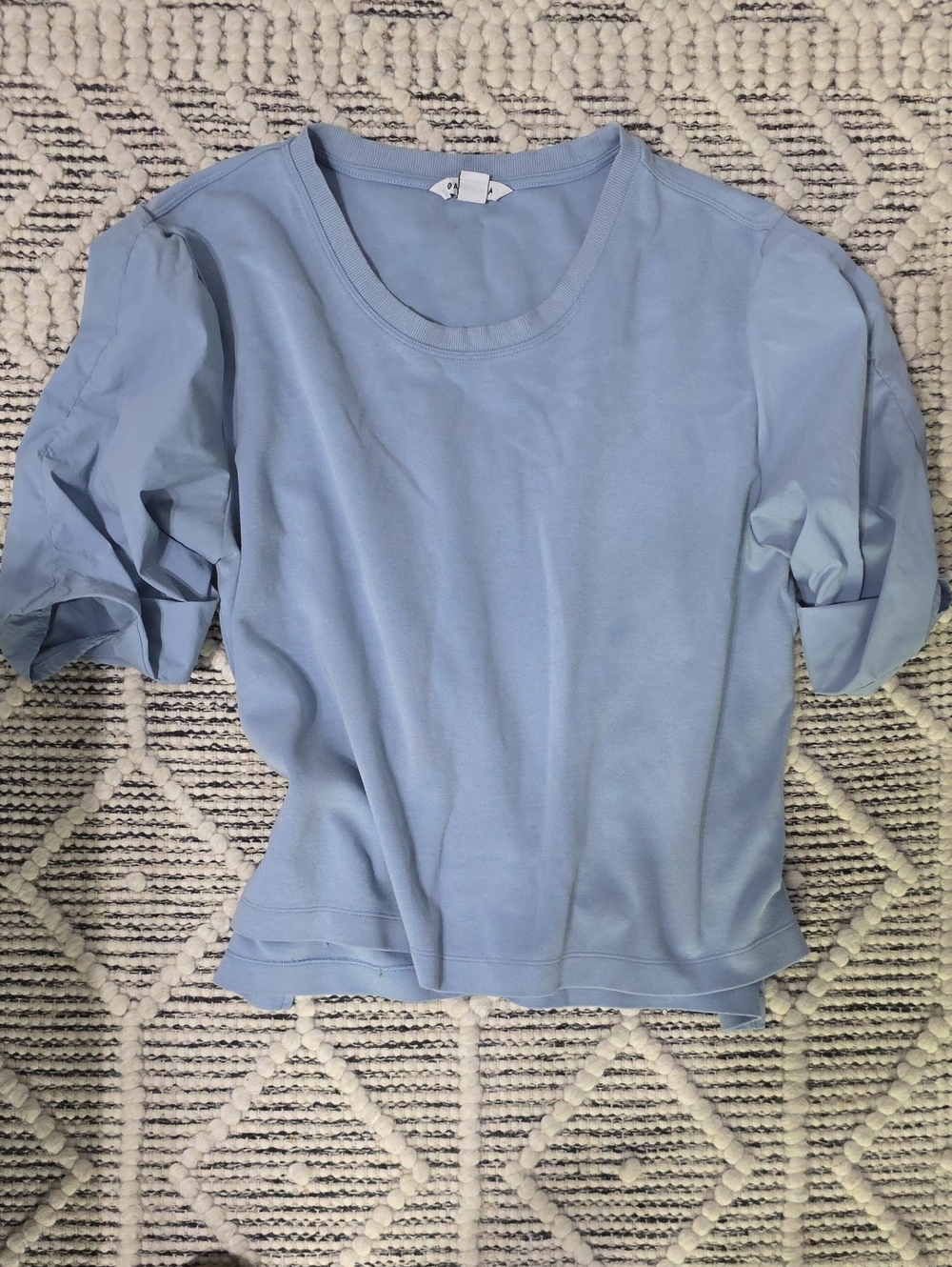 Athleta Light Blue Short Sleeve Crewneck Top